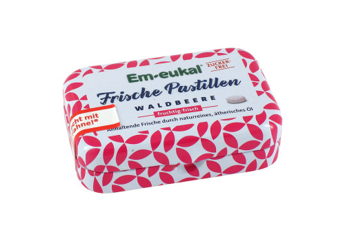 EM EUKAL Frische Pastillen Waldbeere zuckerfrei – PZN 14331309 (PZN 14331309)