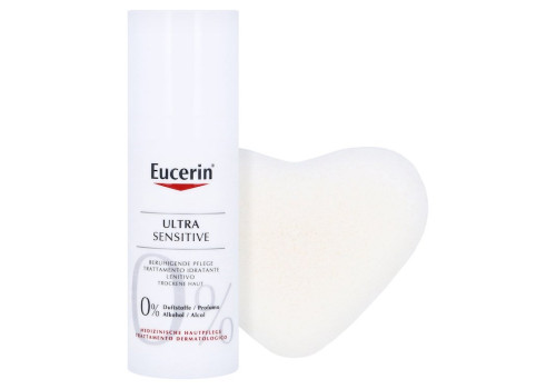 Eucerin UltraSensitive Beruhigende Pflege für trockene Haut + gratis Konjac-Schwamm – PZN 10268672 (PZN 10268672)