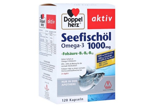 Doppelherz aktiv Seefischöl Omega-3 1.000 mg + Folsäure + B1 + B6 + B12 Kapseln – PZN 6583681 (PZN 6583681)