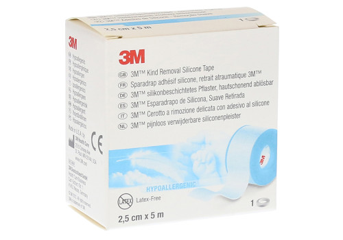 3M silikonbeschichtetes Pflaster 2,5 cmx5 m Rolle – PZN 9079813 (PZN 9079813)