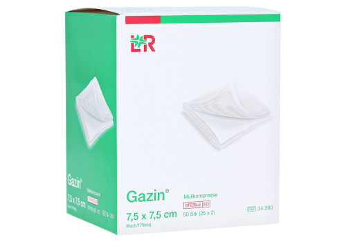 GAZIN Mullkomp.7,5x7,5 cm steril 8fach – PZN 3449019 (PZN 3449019)