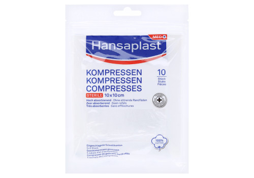 HANSAPLAST Kompressen steril 10x10 cm – PZN 16739440 (PZN 16739440)