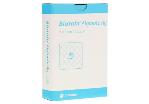 BIATAIN Alginate Ag Kompressen 5x5 cm mit Silber – PZN 1406448 (PZN 1406448)