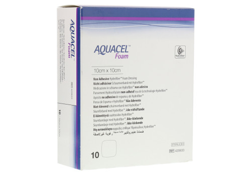 AQUACEL Foam nicht adhäsiv 10x10 cm Verband – PZN 8810477 (PZN 8810477)